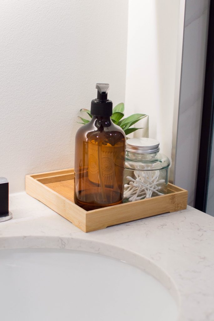 Need some bathroom decor inspiration? Take a look at how this master bathroom was spruced-up with a few decorative touches.