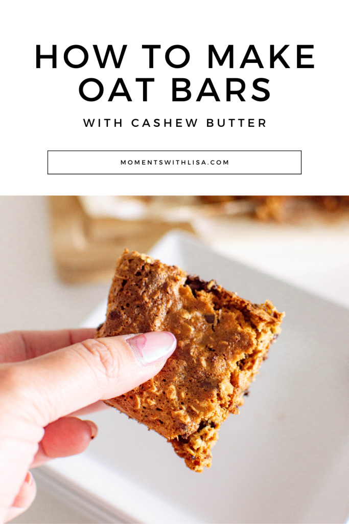 These Cashew Oat Bars are a wonderful alternative to chocolate chip cookies. Made with no granulated sugar, this snack is jam-packed full of flavor.