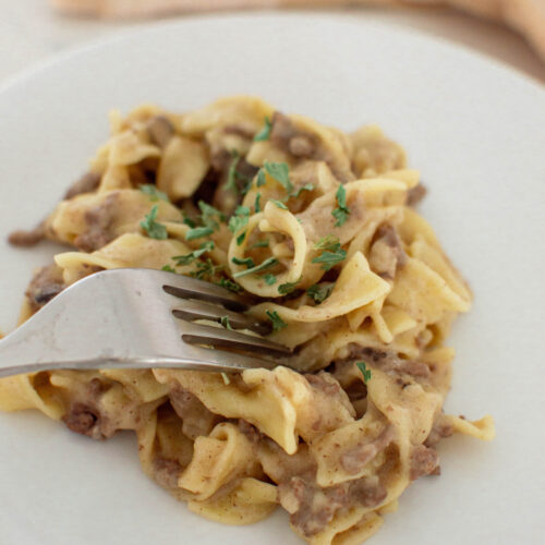 This one pot beef stroganoff is made straight in a Dutch oven, meaning minimal mess and more time for the important stuff in life!