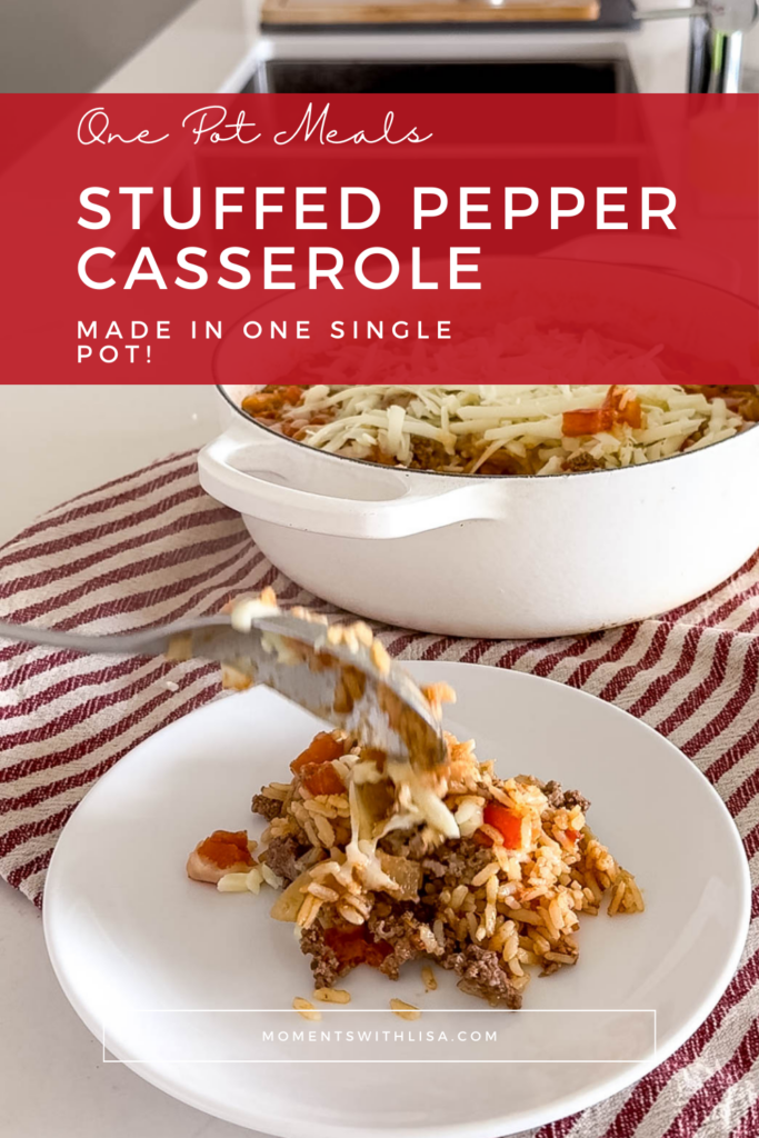 This One Pot Stuffed Pepper Casserole is a delectable twist on the classic stuffed pepper dish, combining all the flavors of traditional stuffed peppers in a convenient casserole form. Think of it as a deconstructed stuffed pepper!