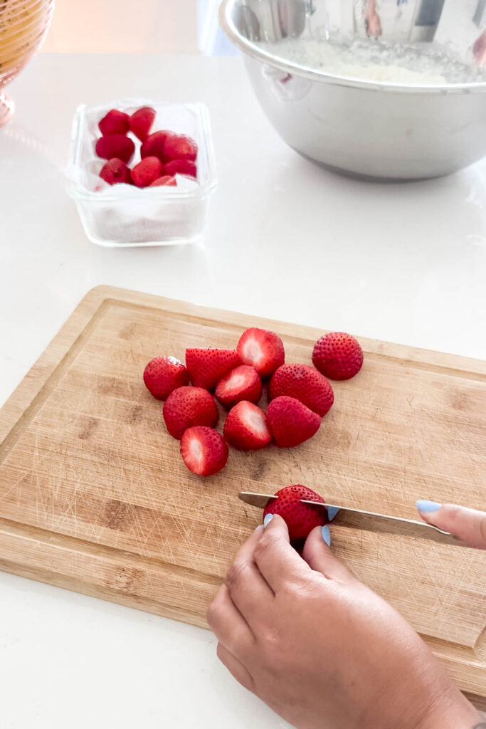 Want to make a strawberry shortcake but without all the hassle? Take a look at how we took advantage of a boxed cake and homemade cream to put together this easiest ever strawberry shortcake recipe.