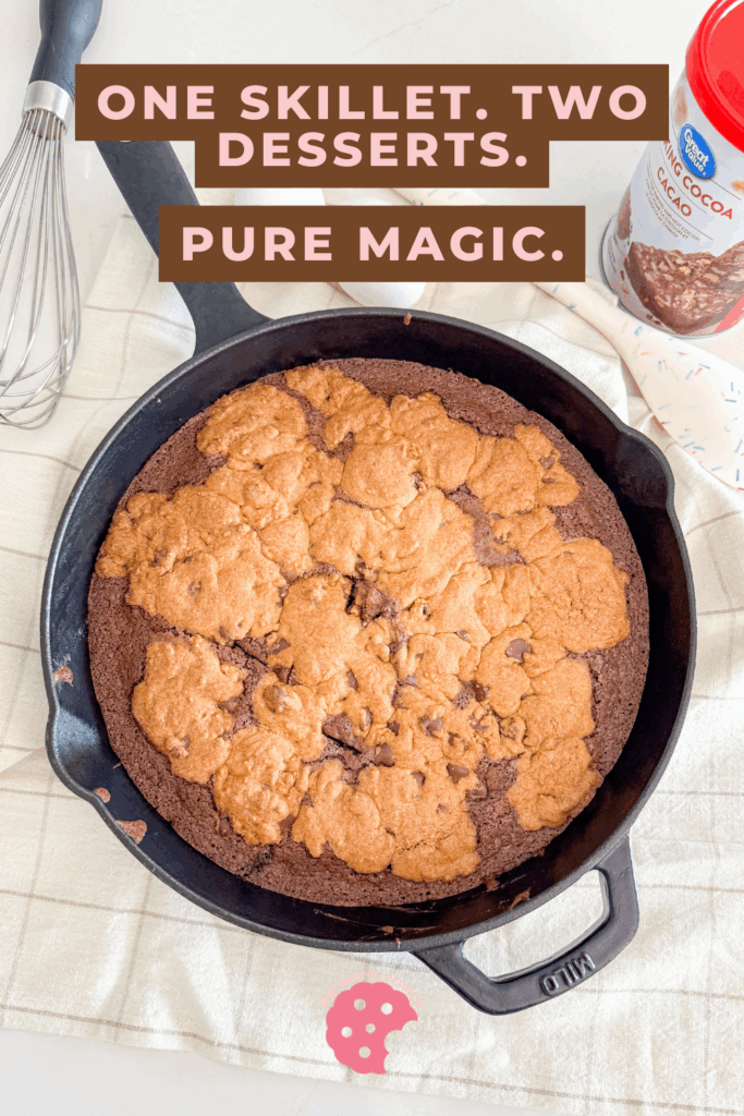 A crowd-pleasing dessert you’ll want to bake on repeat. This skillet brownie topped with cookie dough is the easiest way to impress your family and satisfy every sweet craving.