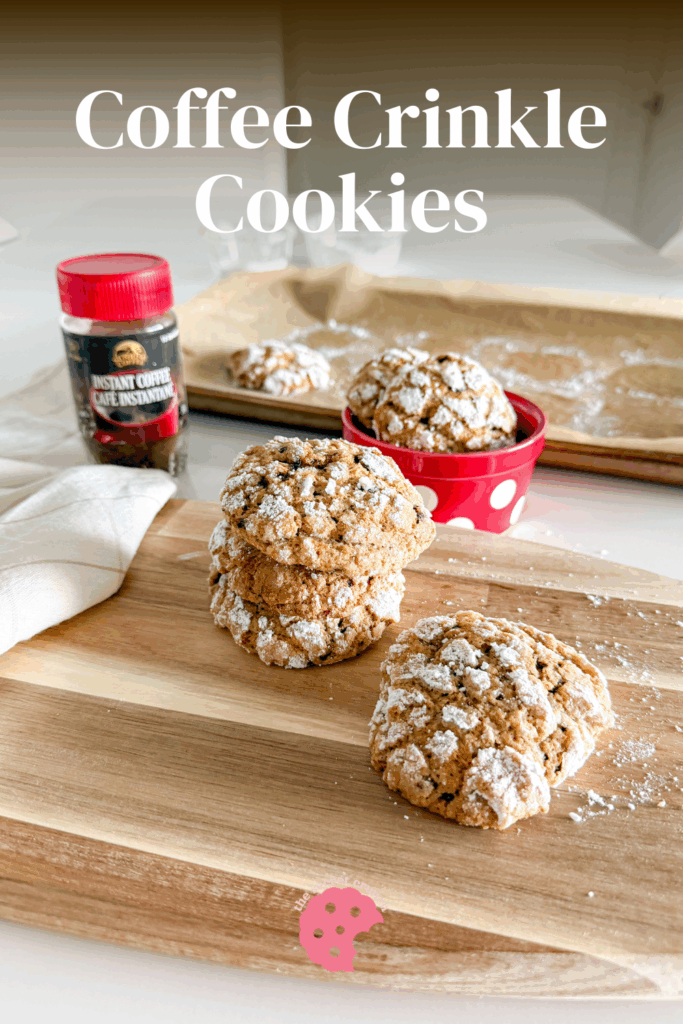 Make these soft and fluffy Coffee Crinkle Cookies—no chocolate, just pure instant-coffee flavour. Rolled in granulated sugar and powdered sugar for the prettiest crackle, these cookies bake up tender and light. A perfect beginner-friendly dessert and an easy crowd-pleaser for coffee lovers. Learn how to make them step-by-step on The Secret Crunch.