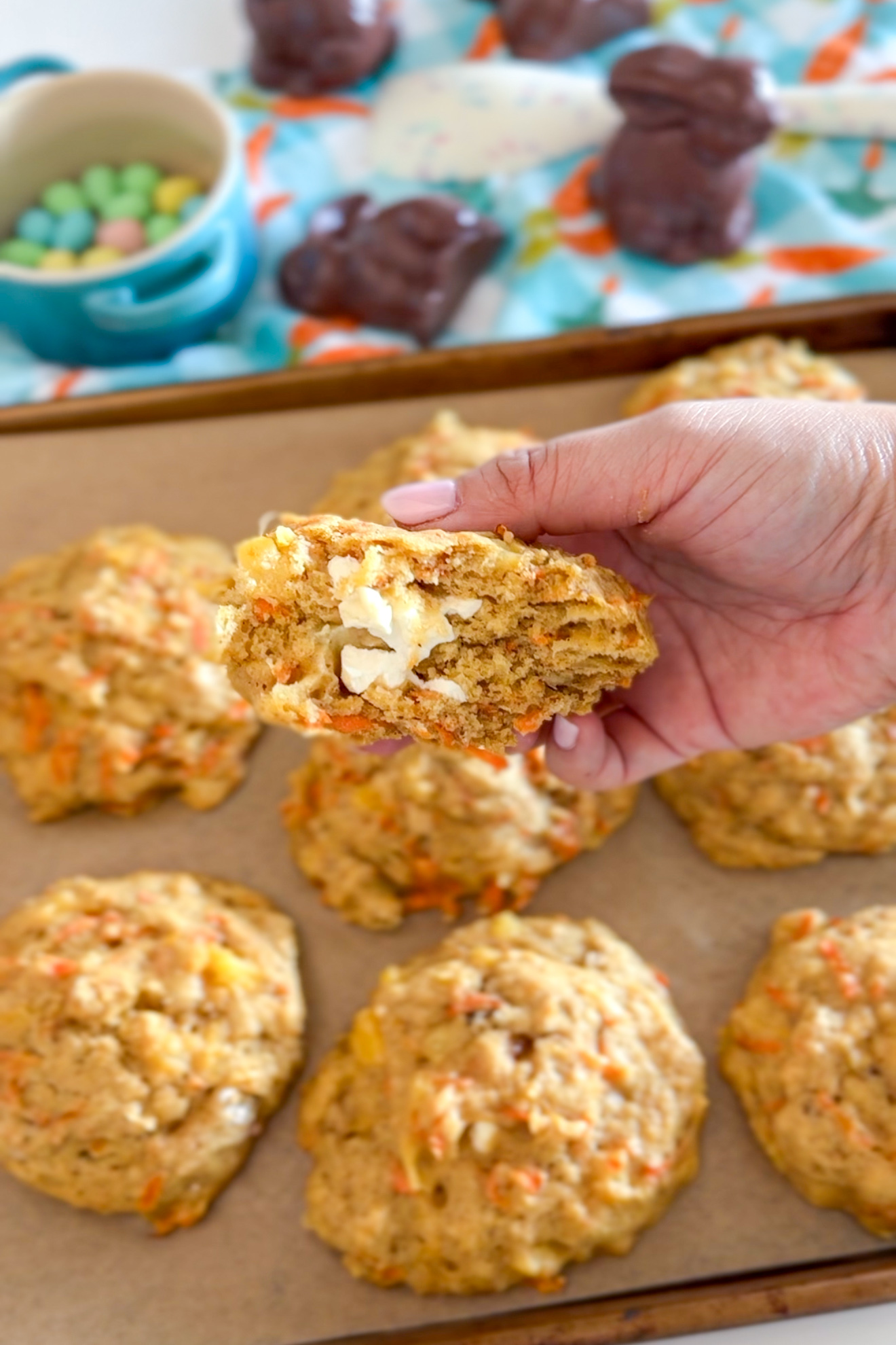 Carrot Cake Cookies with a Cream Cheese Center