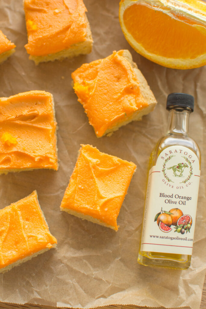 Orange Creamsicle Cookie Bars with fresh orange slices