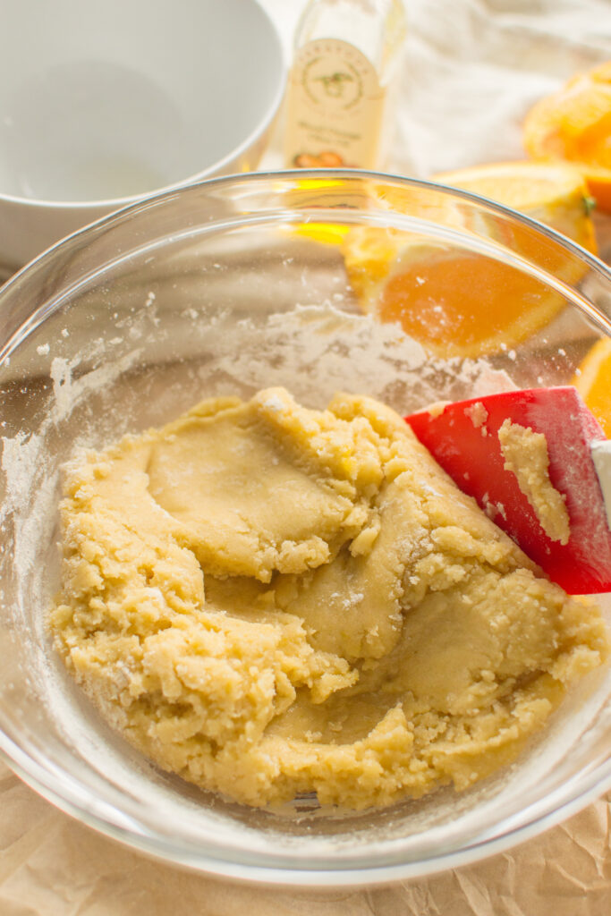 Smooth Orange Creamsicle cookie dough prepared for baking