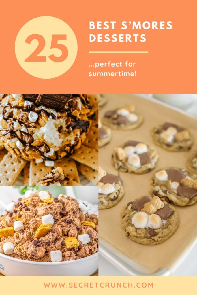 Love s'mores? You'll find 25 easy s'mores dessert recipes including cookies, bars, cakes, brownies, and no-bake treats. Perfect for summer parties, camping trips, and family gatherings.