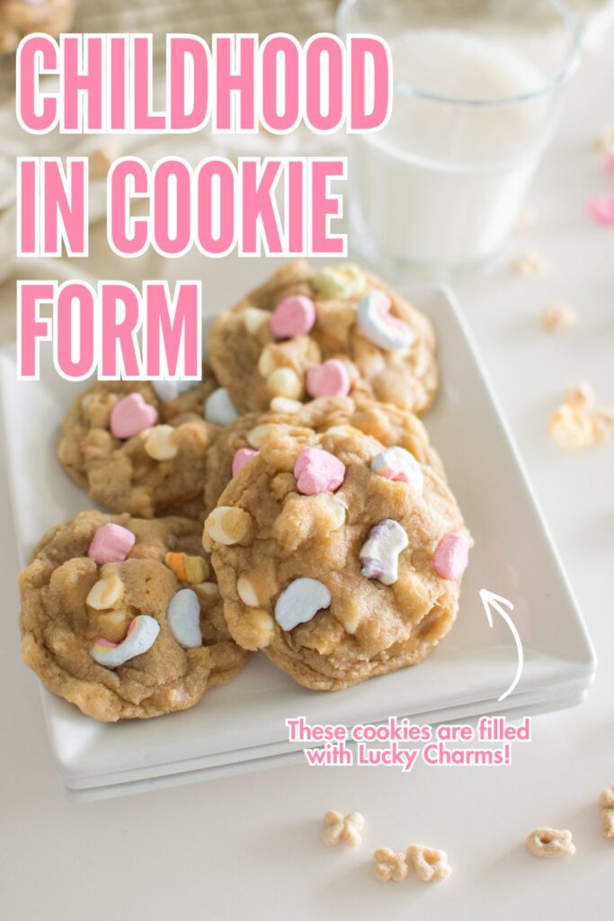 If you grew up eating Lucky Charms, you're going to love these cookies. Soft, chewy, colorful, and loaded with marshmallows, they're the ultimate nostalgic treat.