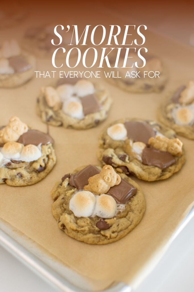 These easy S'mores Cookies are soft, chewy, and topped with gooey marshmallows, chocolate, and Teddy Grahams. Everything you love about a classic s'more in cookie form.