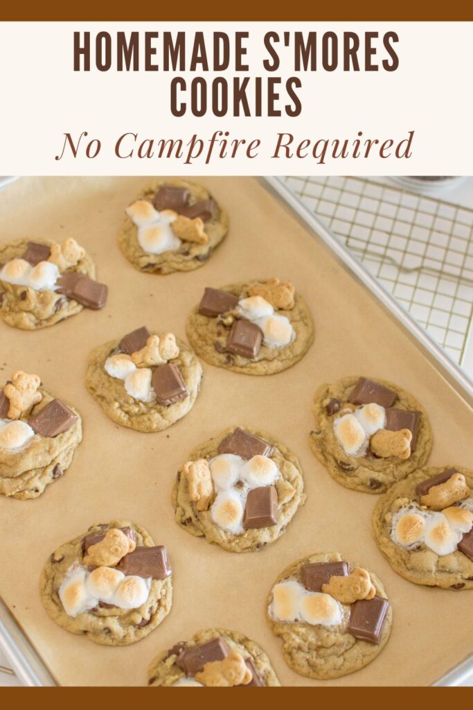 These soft and chewy S'mores Cookies have all the flavors of a classic s'more without the fire pit. An easy cookie recipe perfect for summer parties and family gatherings.